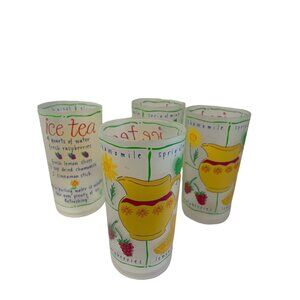 Precision Craft Frosted Beverage Tumblers 4 1/3" Iced Tea Recipe Lot 4 Canada 6